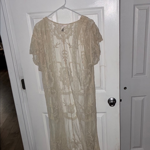 LC Lauren Conrad Lace Robe - Beige - Picture 2 of 2